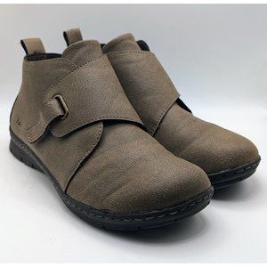 Boc Ankle Boots Kington Women's Taupe Brown Leather Suede Booties Size US 8